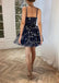 Cute A-line Floral Spaghetti Straps Short Homecoming Dresses,Short Prom Dresses,CM957