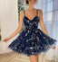 Cute A-line Floral Spaghetti Straps Short Homecoming Dresses,Short Prom Dresses,CM957