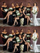 Mismatched Sexy Black Mermaid Side Slit Maxi Long Wedding Guest Bridesmaid Dresses,WG1555