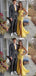 Pretty Yellow Mermaid Side Slit Long Party Prom Dresses To Impress,Evening Dress,13522