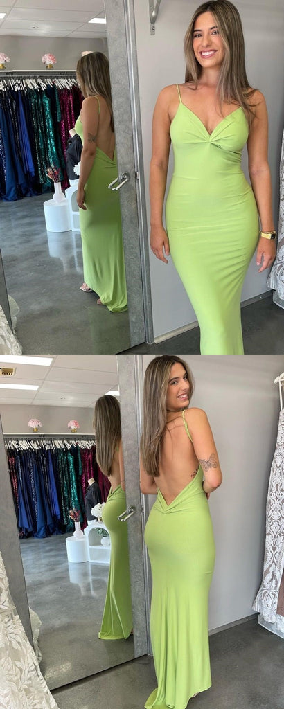 Sexy Green Spaghetti Straps Maxi Long Party Prom Dresses, Evening Dress,13144