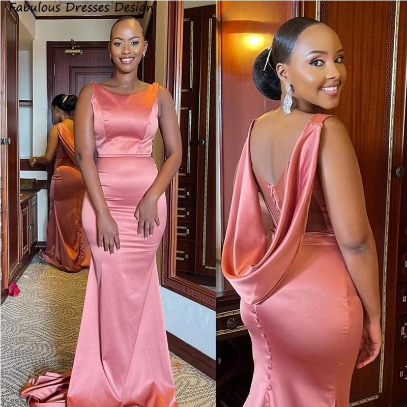 Sexy Jewel Mermaid Sleeveless Maxi Long Bridesmaid Dresses Online,WG1505