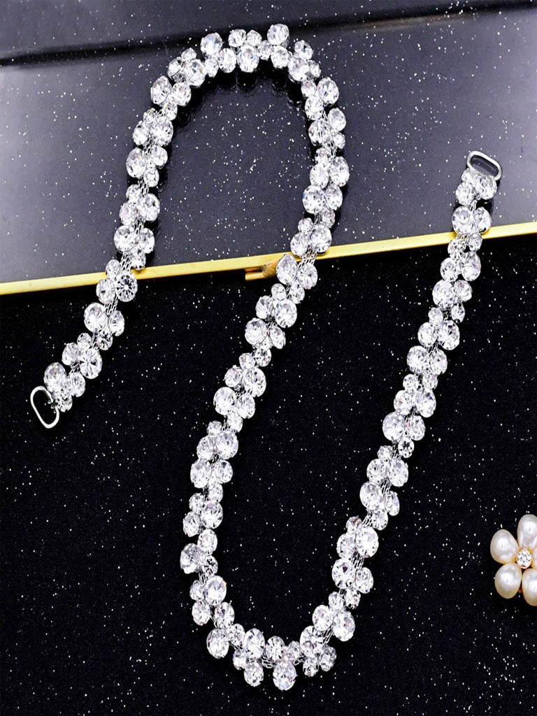 Sparkly Luxury Beaded Thin Brides Sash For Wedding,S308