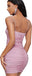 Sparkly Pink Sheath Spaghetti Straps Short Homecoming Dresses,Short Prom Dresses,CM951