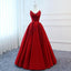 Red V Neck A-line Custom Long Evening Prom Dresses, 17717