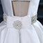Backless White Scoop Neckline Beaded Sash A line Wedding Bridal Dresses, Affordable Custom Made Wedding Bridal Dresses, WD261
