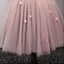 Beautiful Blush Pink Strapless Beaded Homecoming Prom Dresses, Affordable Short Party Corset Back Prom Dresses, Perfect Homecoming Dresses, CM213