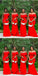 Bright Red Mermaid One Shoulder Cheap Long Bridesmaid Dresses, WG1452
