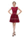 Burgundy Lace Cap Sleeves Cheap Homecoming Dresses Online, Cheap Short Prom Dresses, CM811