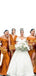 Burnt Orange Mermaid Off Shoulder High Slit Long Bridesmaid Dresses Gown Online,WG940