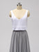 Casual Cheap Floor Length White And Grey Cheap Bridesmaid Dresses Online, WG601
