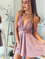 Cross Back Casual Dust Pink Short Homecoming Dresses Online, Cheap Short Prom Dresses, CM837