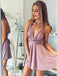 Cross Back Casual Dust Pink Short Homecoming Dresses Online, Cheap Short Prom Dresses, CM837
