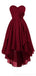 Dark Red High Low Chiffon Cheap Homecoming Dresses Online, Cheap Short Prom Dresses, CM759