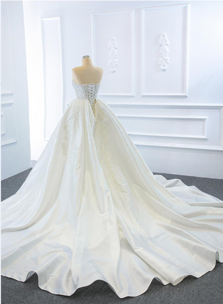 Detachable Skirt Sweetheart Lace Mermaid Wedding Dresses, Cheap Wedding Gown, WD715