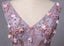 Dusty Purple V Neck A-line Tulle Long Evening Prom Dresses, 17615