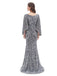 Dusty Rose Mermaid 3/4 Sleeves Long Prom Dresses Online,Evening Party Dresses,12578