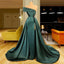 Emerald Green Mermaid Sweetheart High Slit Cheap Long Prom Dresses,12707