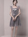 Feather Straps Silver Sequin Sparkly Cheap Homecoming Dresses Online, Cheap Short Prom Dresses, CM772
