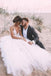 Floral A-line Straps V-neck Handmade Lace Wedding Dresses,WD773