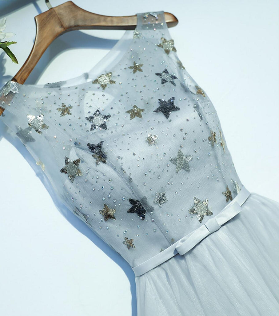 Gray Sequin Open Back Homecoming Prom Dresses, Affordable Corset Back Short Party Prom Dresses, Perfect Homecoming Dresses, CM242