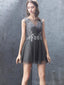 Grey Lace Beaded Cheap Homecoming Dresses Online, Cheap Short Prom Dresses, CM771