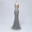Grey Lace Heavily Beaded Mermaid Long Evening Prom Dresses, Luxurious Sweet 16 Dresses, 18347