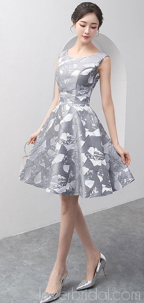 Grey Scoop Unique Cheap Homecoming Dresses Online, Cheap Short Prom Dresses, CM785