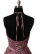 Halter Dusty Red See Through A line Lace Long Custom Evening Prom Dresses, 17408
