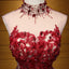 High Neck Open Back Lace Cheap Short Homecoming Dresses Online, CM689