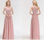 Lace Blush Pink Floor Length Mismatched Chiffon Bridesmaid Dresses Online, WG543