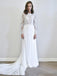 Long Sleeves Lace Chiffon Cheap Wedding Dresses Online, Cheap Bridal Dresses, WD492