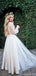 Long Sleeves Lace Jewel Neck Modest Cheap Wedding Dresses Online, Cheap Unique Bridal Dresses, WD598