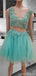 Mint Green Applique Sparkly Cheap Short Homecoming Dresses Online, Cheap Short Prom Dresses, CM833