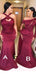 Mismatched Burgundy Mermaid Lace Applique Bridesmaid Dresses Gown Online,WG953