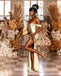 Mismatched Champagne Mermaid Cheap Long Bridesmaid Dresses Online,WG1090
