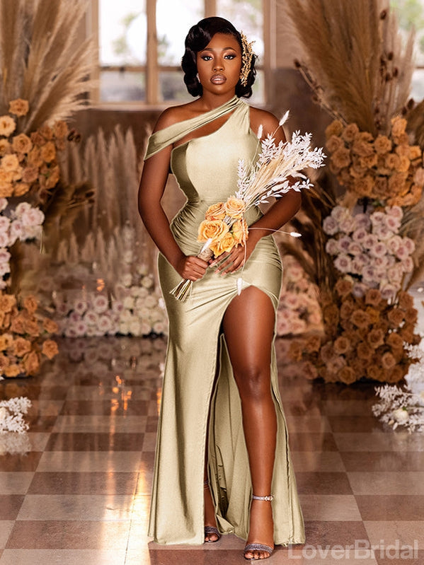 Mismatched Champagne Mermaid Cheap Long Bridesmaid Dresses Online,WG1090