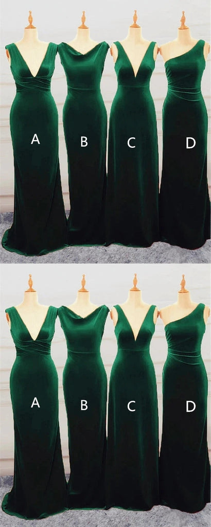 Mismatched Green Mermaid Cheap Long Bridesmaid Dresses Online,WG1476