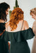 Off Shoulder Dark Green Short Cheap Bridesmaid Dresses Online, WG766