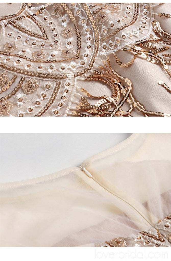 Off Shoulder Gold Sequin Cheap Homecoming Dresses Online, Cheap Short Prom Dresses, CM766