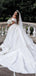 Off Shoulder Long Tail Satin Wedding Dresses, Cheap Wedding Gown, WD690
