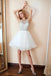 Off White Beading String Jewel Cheap Homecoming Dresses Online, Cheap Short Prom Dresses, CM761