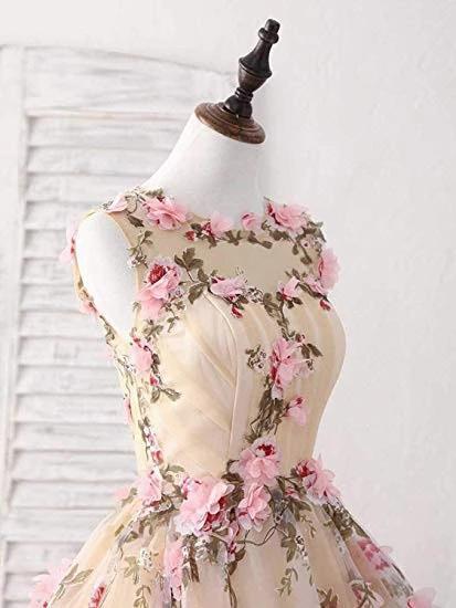 Open Back Lace Flower Cheap Homecoming Dresses Online, Cheap Short Prom Dresses, CM743