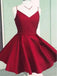 Open Back Simple Red Short Homecoming Dresses Under 100, CM385