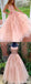 Pink Lace A-line Spaghetti Straps Cheap Long Prom Dresses Online,12617