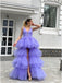 Purple A-line Straps V-neck Long Prom Dresses Online, Dance Dresses,12416