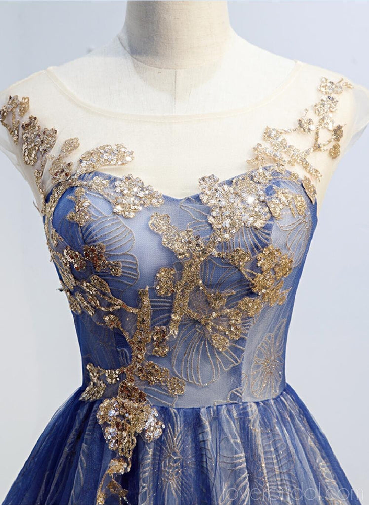 Scoop Cap Sleeves Gold Sequin Cheap Homecoming Dresses Online, Cheap Short Prom Dresses, CM764