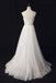 See Through V Neck Lace Cheap Custom A-line Long Wedding Bridal Dresses, WD290