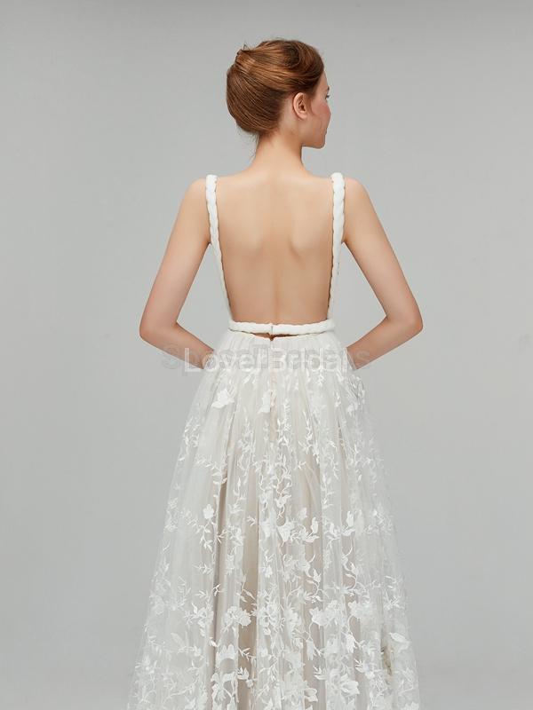 Sexy Backess Lace A-line Cheap Wedding Dresses Online, Cheap Bridal Dresses, WD559