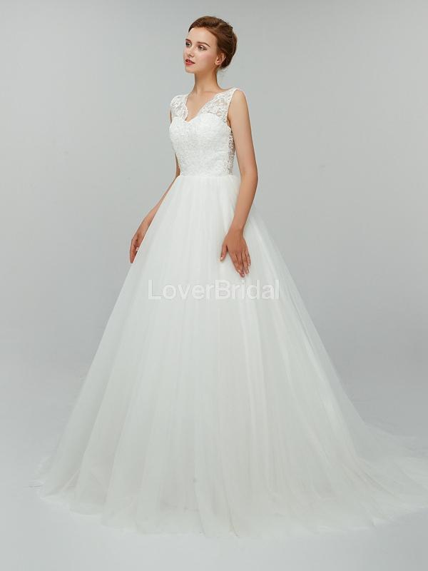 Sexy Backless Simple V-Neck Cheap Wedding Dresses Online, Cheap Bridal Dresses, WD552